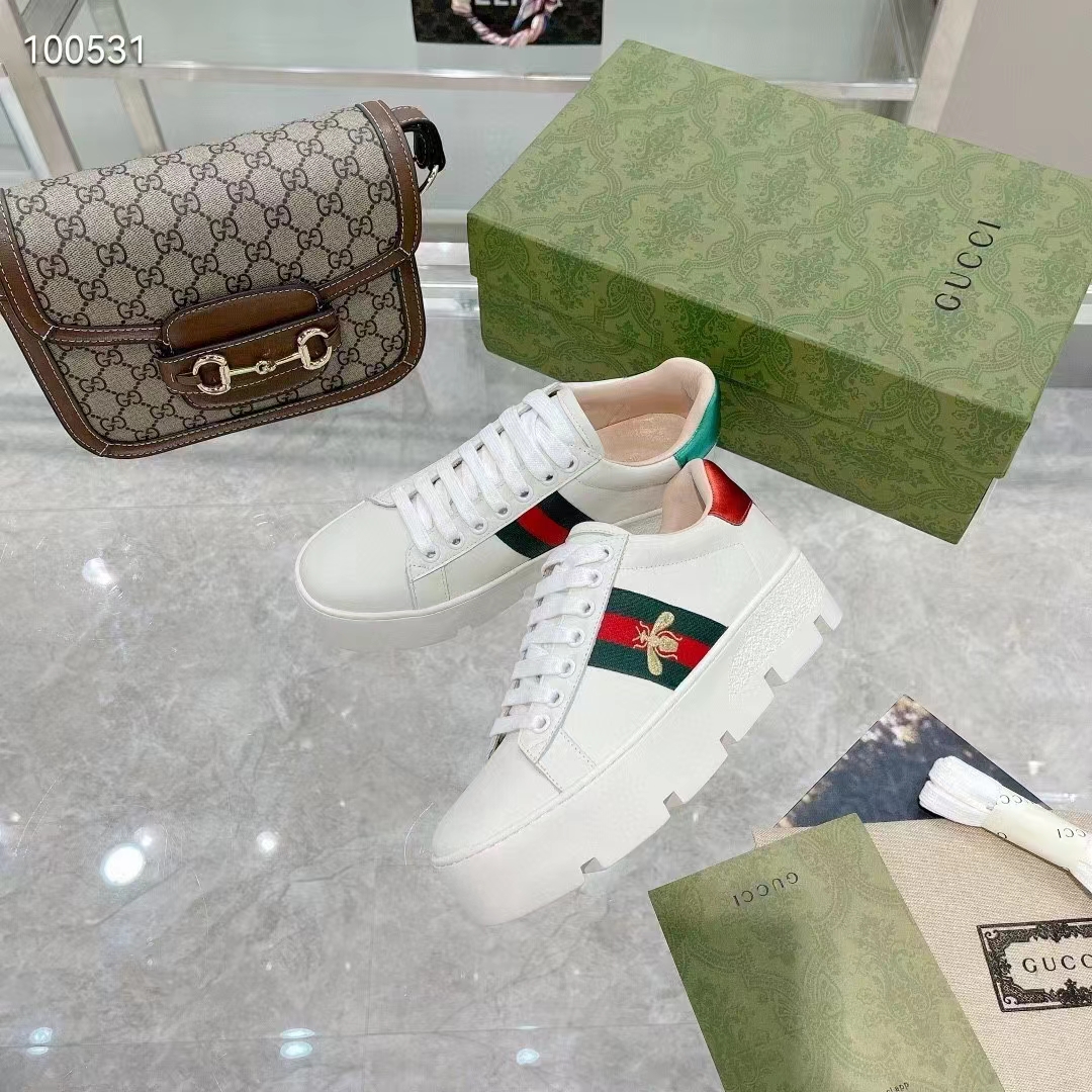 Gucci Ace Embroidered Platform Sneakers - Image 4