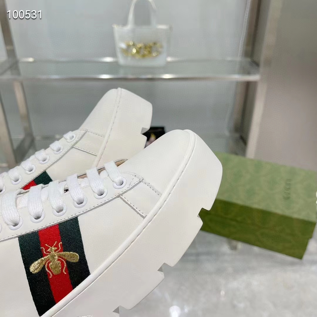 Gucci Ace Embroidered Platform Sneakers - Image 2