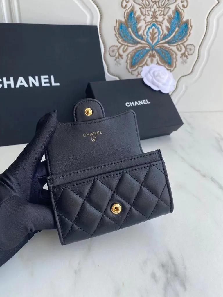 Chanel Classic Leather Wallet In Black - Image 3