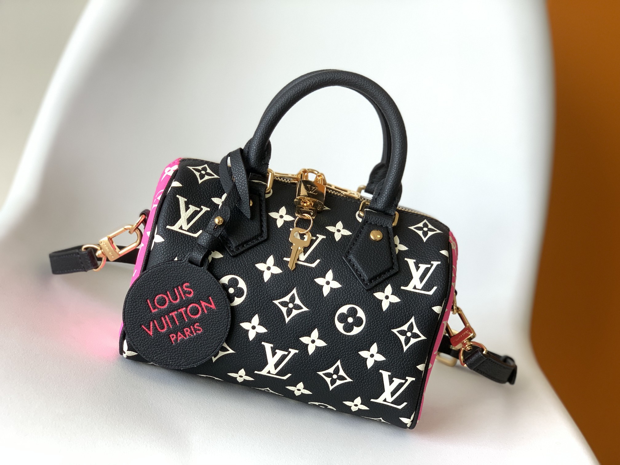Monochrome Luxe Speedy Pillow Bag