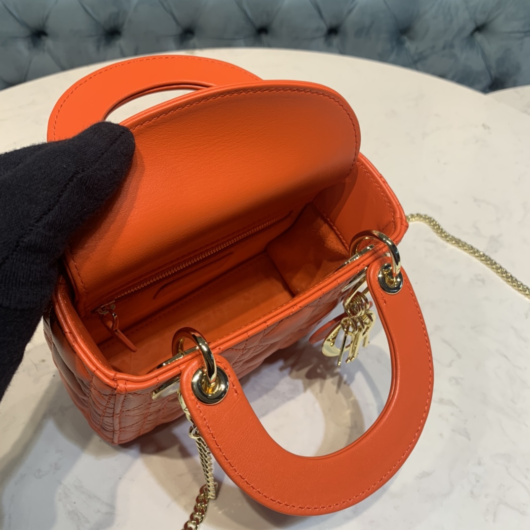 Elegant Orange Lambskin Luxury Style Women’s Handbag – Gold Tone Hardware Premium Edition - Image 3