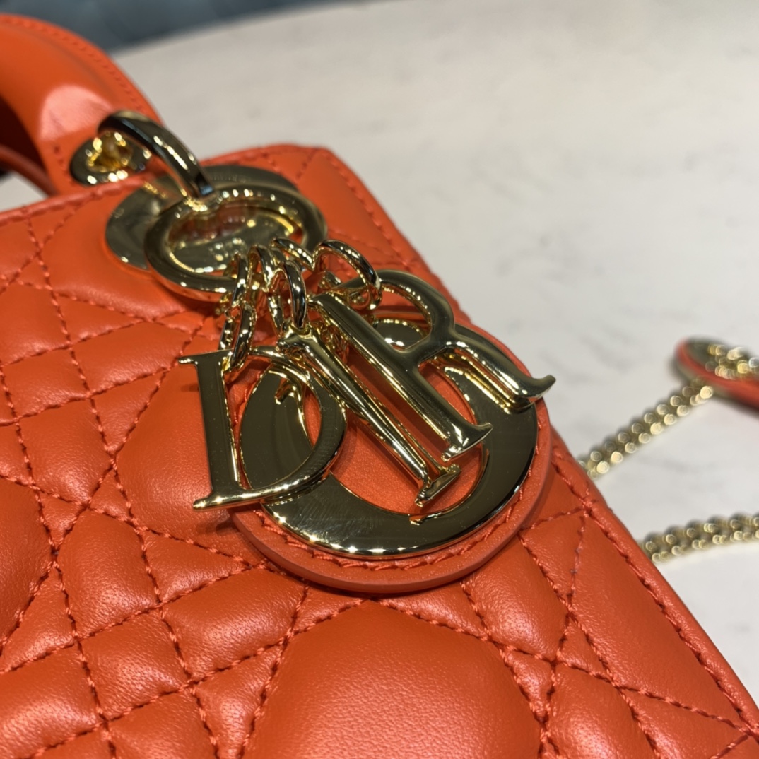 Elegant Orange Lambskin Luxury Style Women’s Handbag – Gold Tone Hardware Premium Edition - Image 5