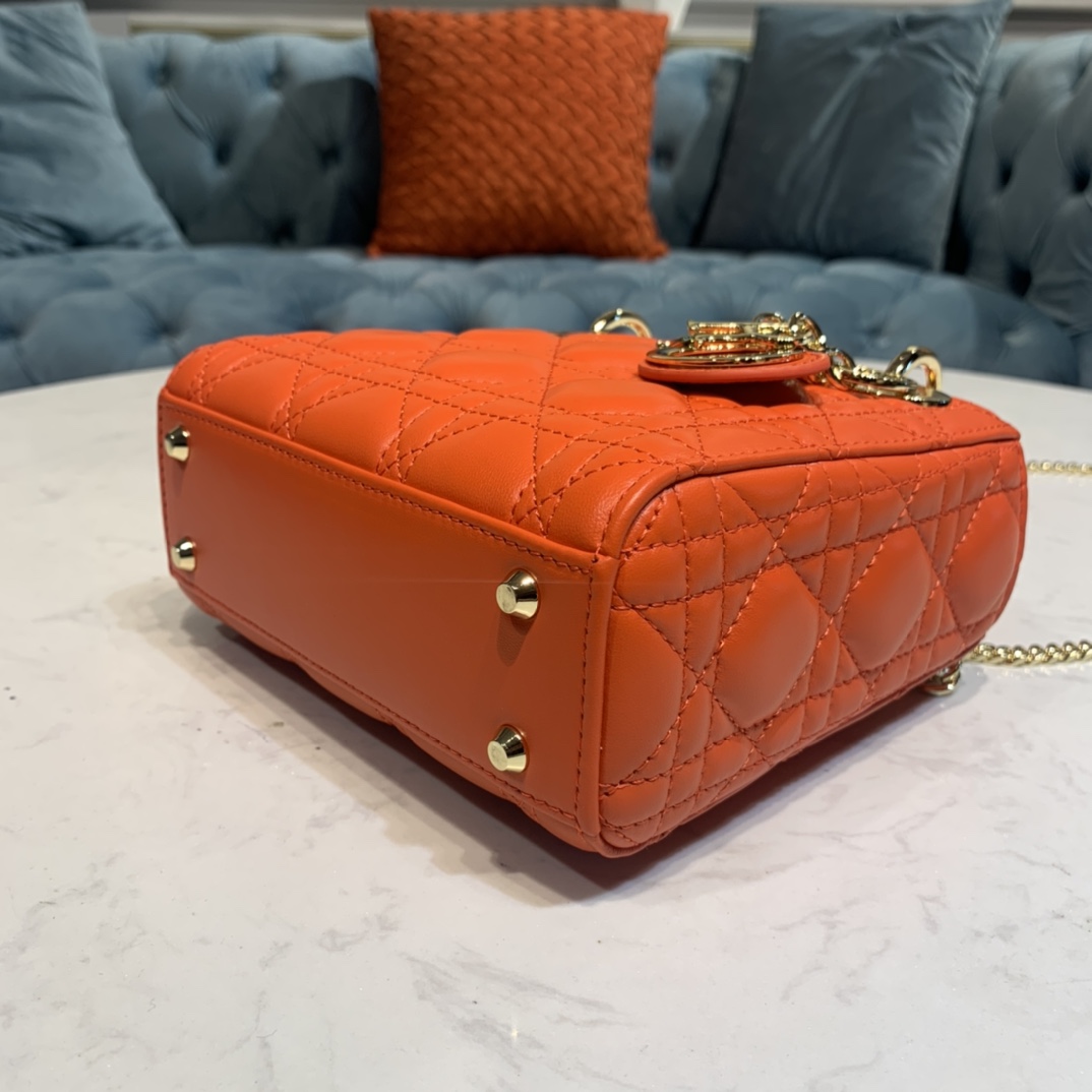 Elegant Orange Lambskin Luxury Style Women’s Handbag – Gold Tone Hardware Premium Edition - Image 7