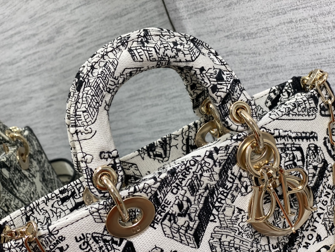 Horizontal Paris Map Embroidered Fabric Tote Bag for Women – Premium Designer Inspired Luxury Carry Bag - Image 7