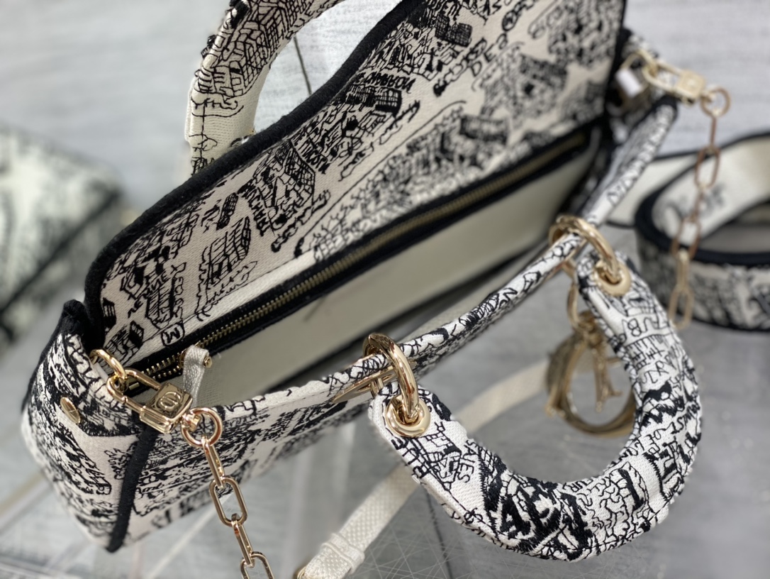 Horizontal Paris Map Embroidered Fabric Tote Bag for Women – Premium Designer Inspired Luxury Carry Bag - Image 3