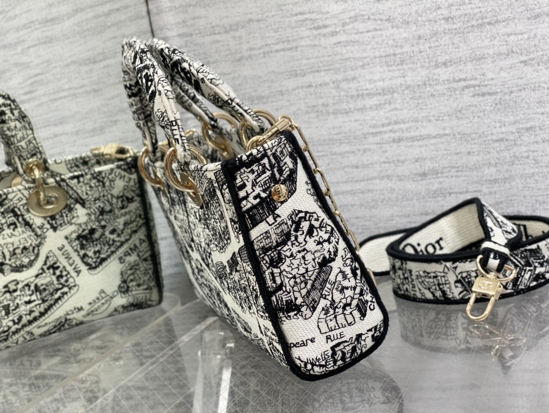 Horizontal Paris Map Embroidered Fabric Tote Bag for Women – Premium Designer Inspired Luxury Carry Bag - Image 5