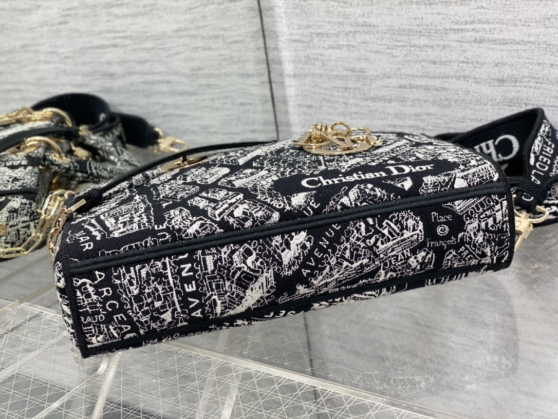 Horizontal Paris Map Embroidered Fabric Tote Bag – Premium Women’s Luxury Style Handbag - Image 4
