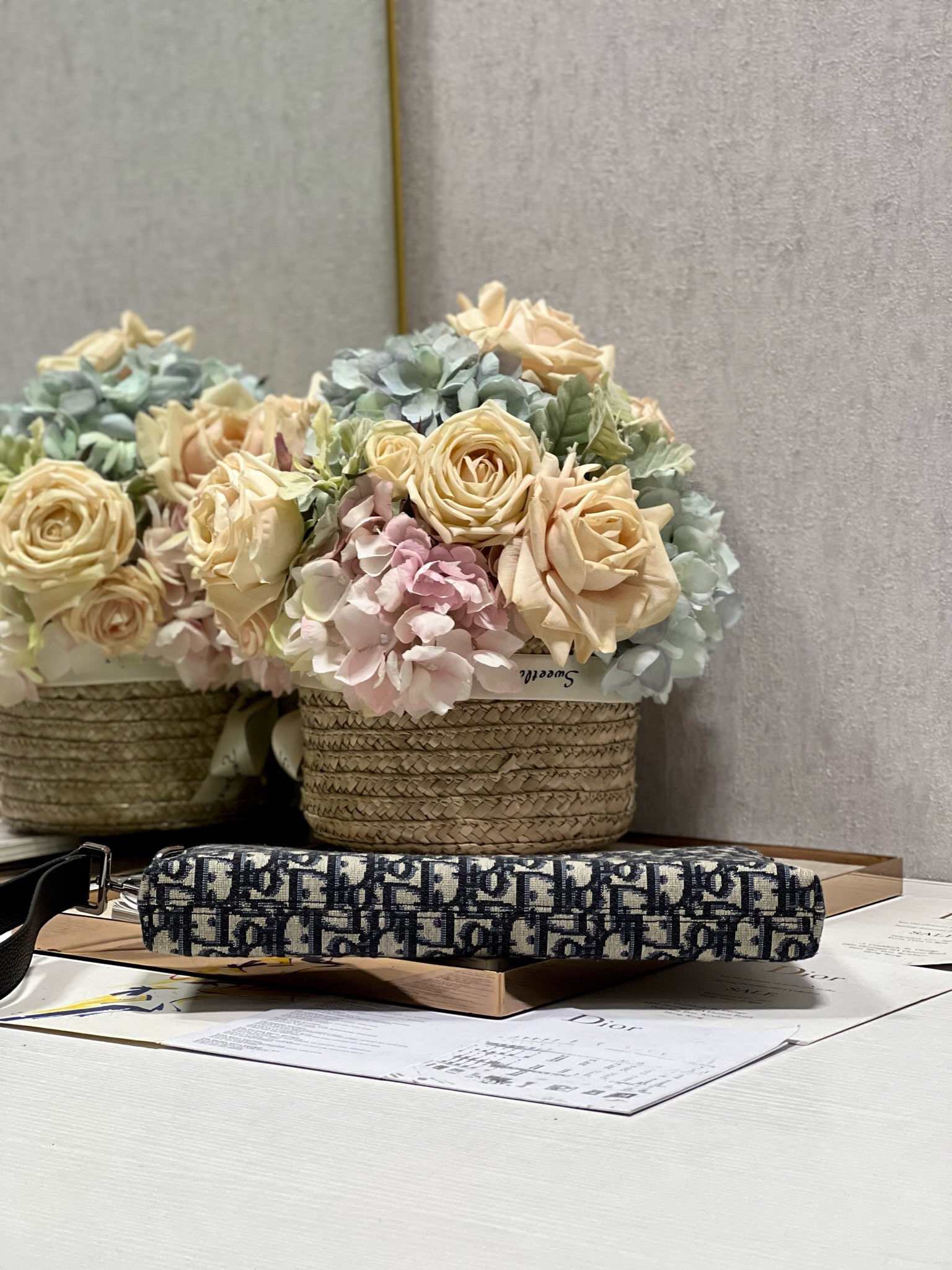 Midnight Arc Blue Canvas Clutch - Image 4
