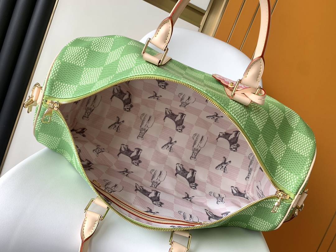 Green N40667 Damien Canvas Inspired Luxury Style Handbag - Image 6