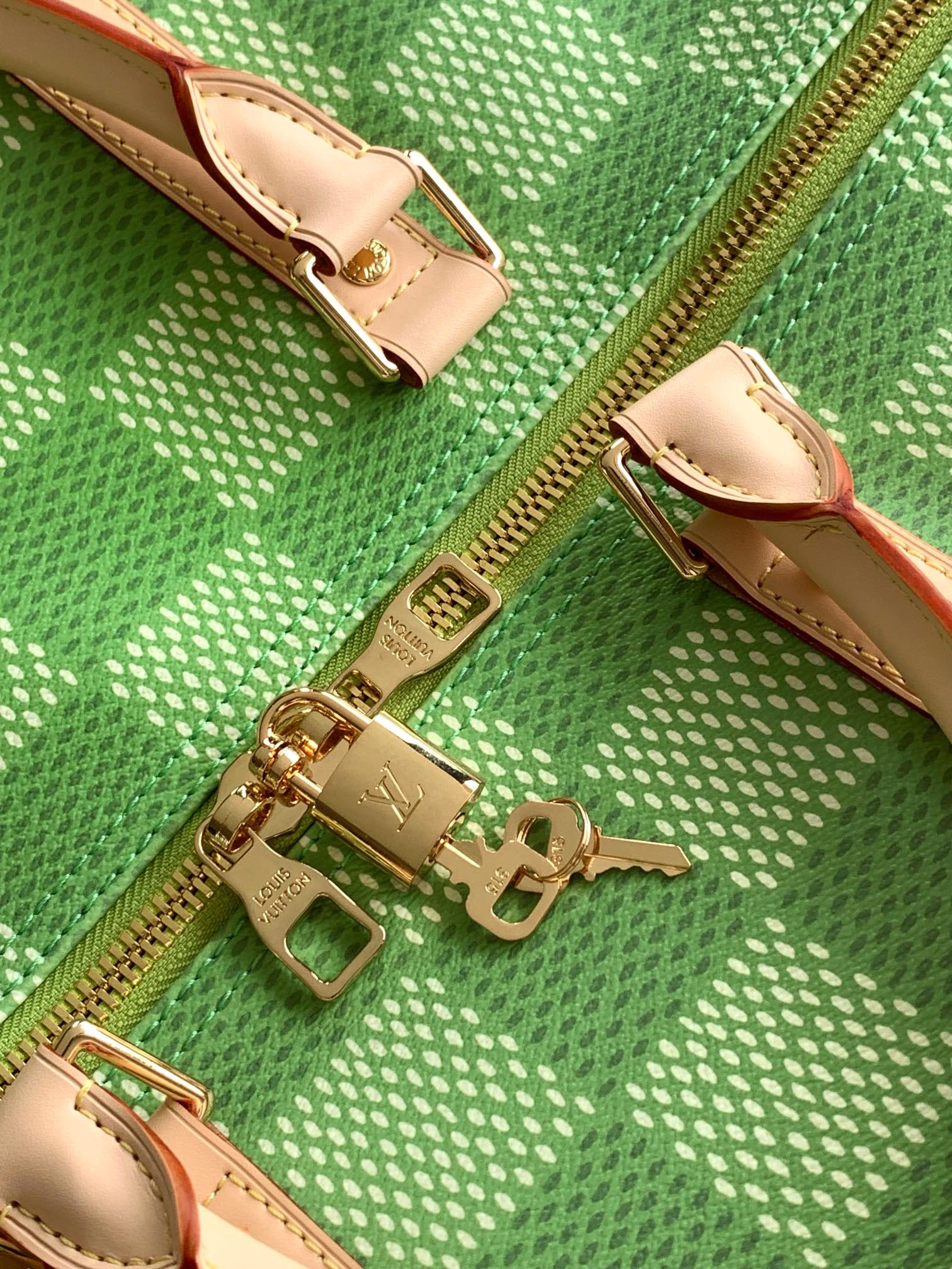 Green N40667 Damien Canvas Inspired Luxury Style Handbag - Image 5