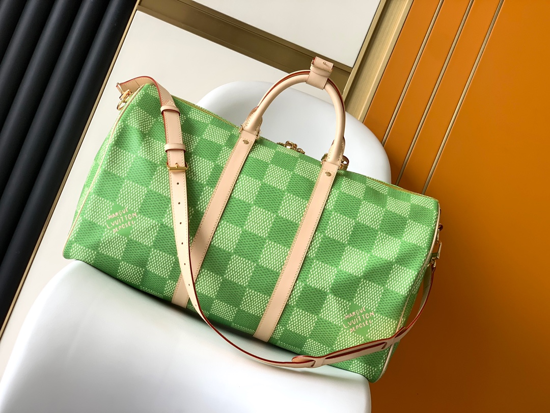 Green N40667 Damien Canvas Inspired Luxury Style Handbag - Image 3