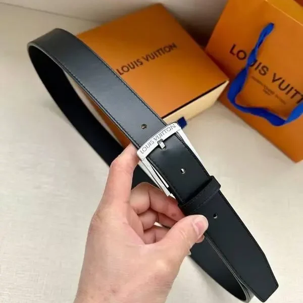 Louis Vuitton Leather Belt With Silver Buckle