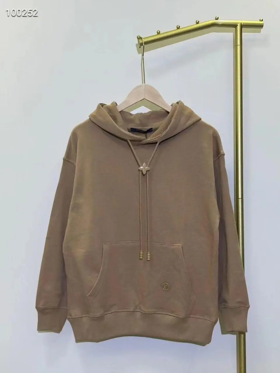 Louis Vuitton’s Cotton Hoodie in Chocolate Brown With Kangaroo Pocket