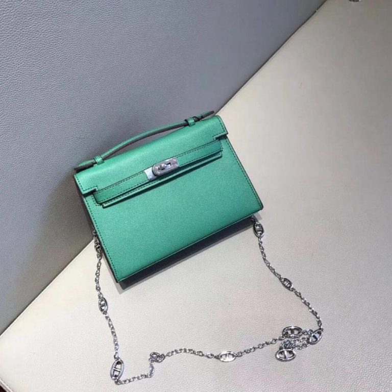 Hermès Kelly Pochette Mini Bag Brown - Image 9