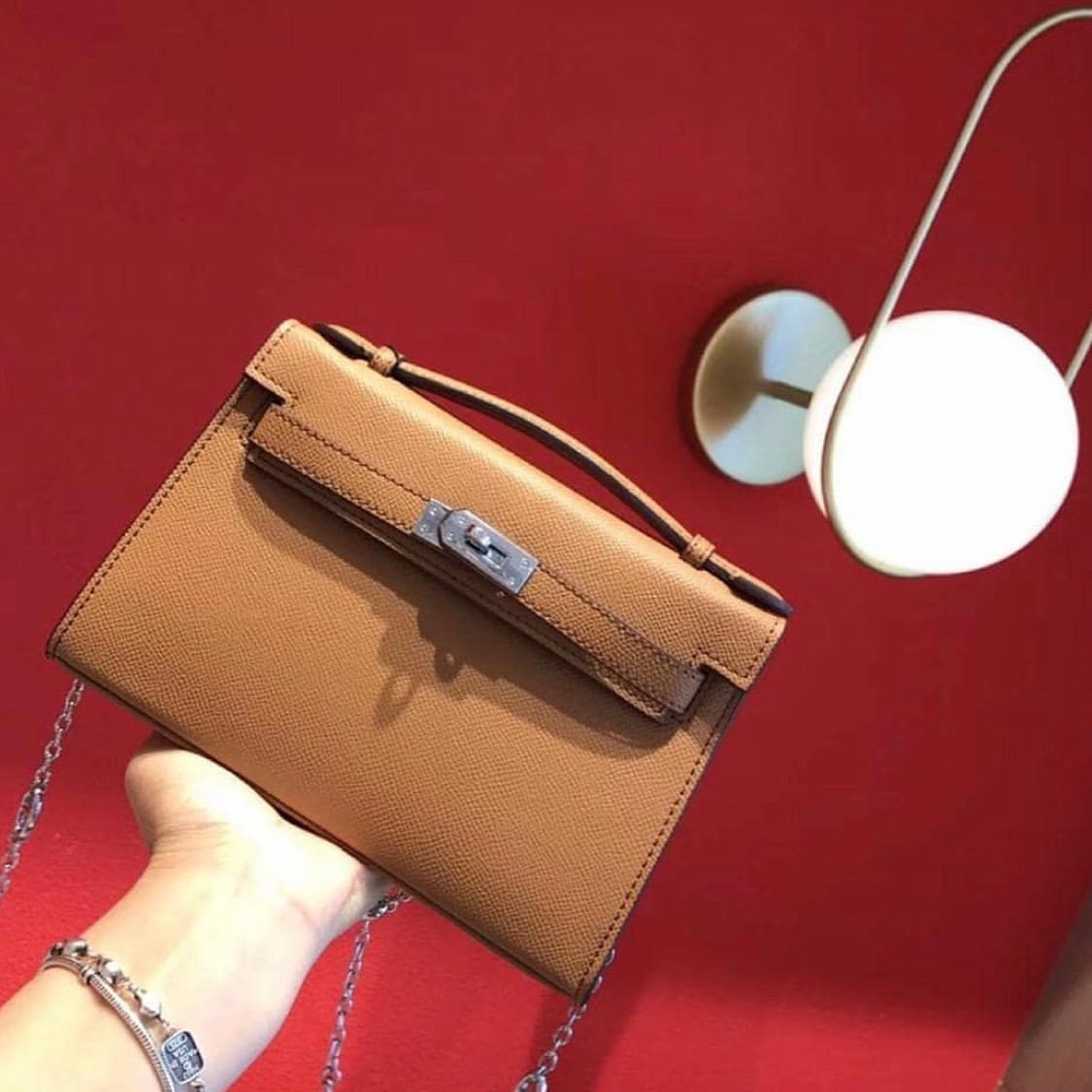 Hermès Kelly Pochette Mini Bag Brown - Image 12