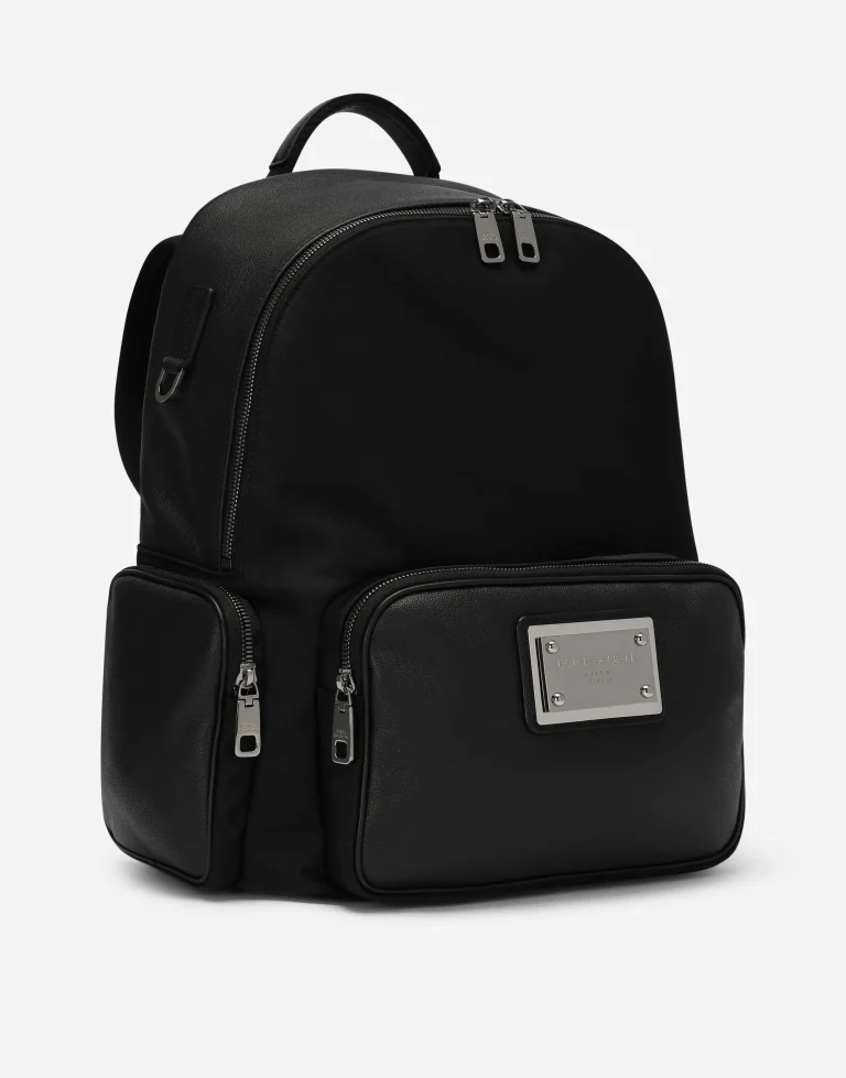 Dolce & Gabbana Grainy Calfskin and Nylon Backpack - Image 2