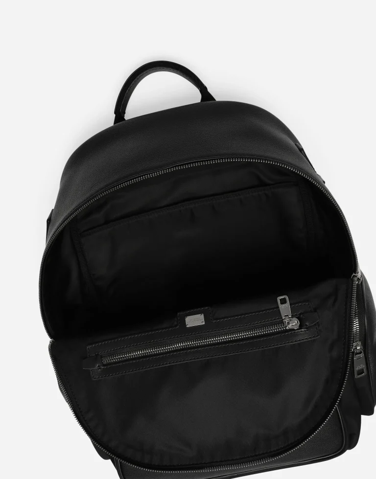 Dolce & Gabbana Grainy Calfskin and Nylon Backpack - Image 4