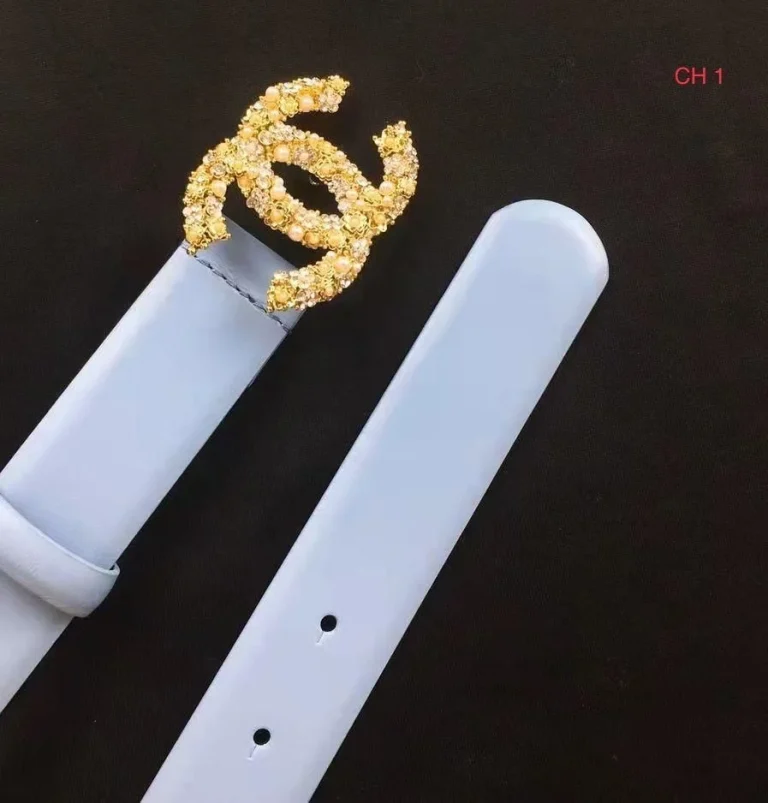 Chanel Crystal Buckel Leather Belt - Image 2