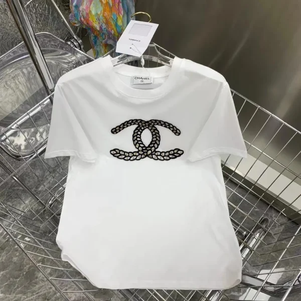 Chanel CC Logo T-Shirt With Half Sleevs - Image 3