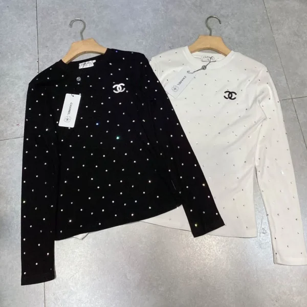 Chanel Long-Sleeve Printed Logo Shirt