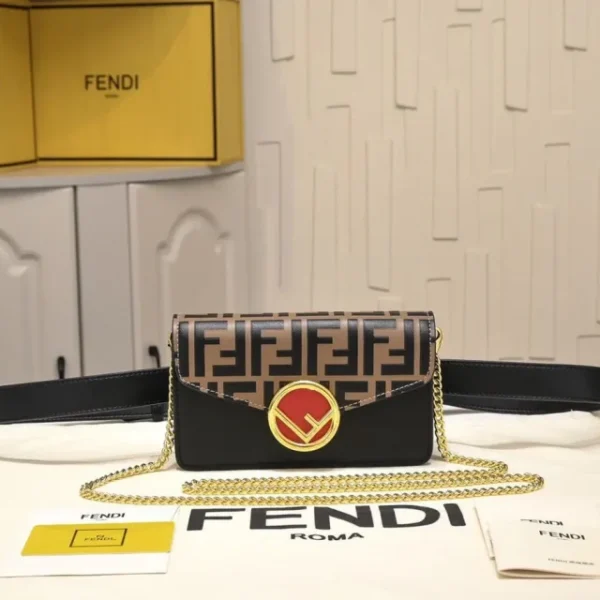 Fendi Liberty F Vitello Leather Crossbody Bag