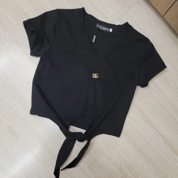 D&G Crossover T-Shirt with Tie Detail