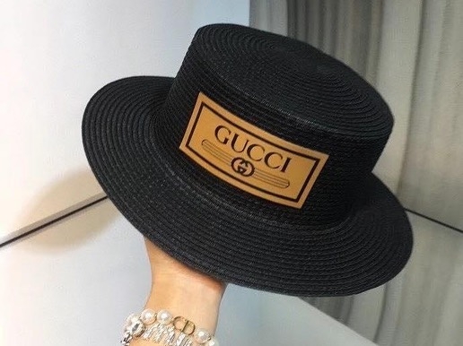 Gucci Web Shimmer Straw Hat